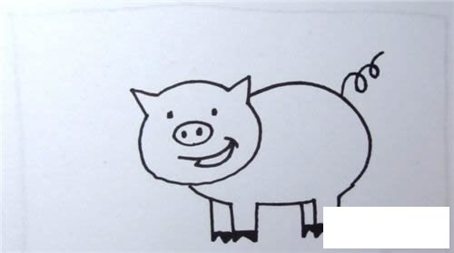 小猪简笔画的画法步骤图解