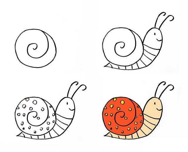 蜗牛简笔画