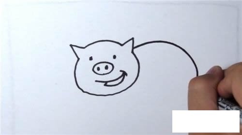 小猪简笔画的画法步骤图解