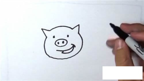小猪简笔画的画法步骤图解