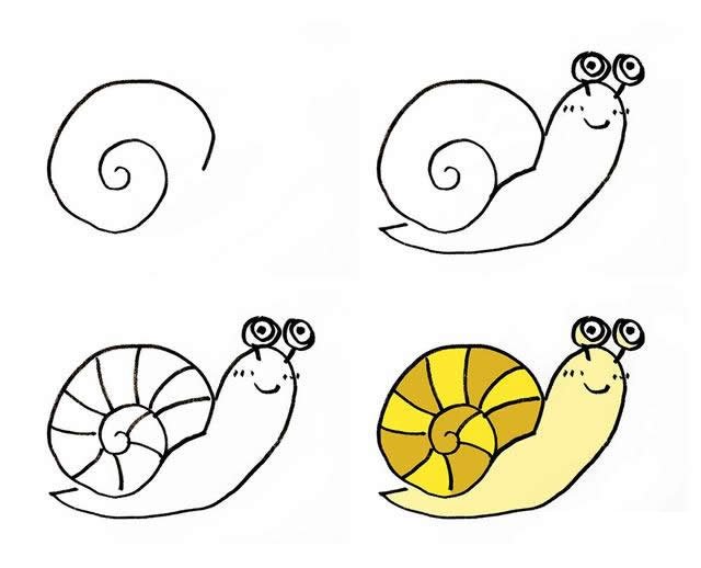蜗牛简笔画