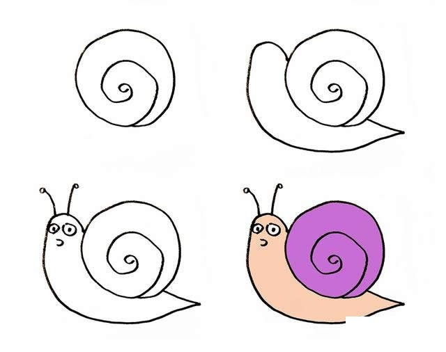蜗牛简笔画