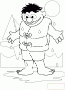 小孩穿救生衣简笔画