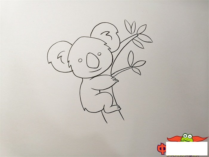 抱着树的考拉简笔画