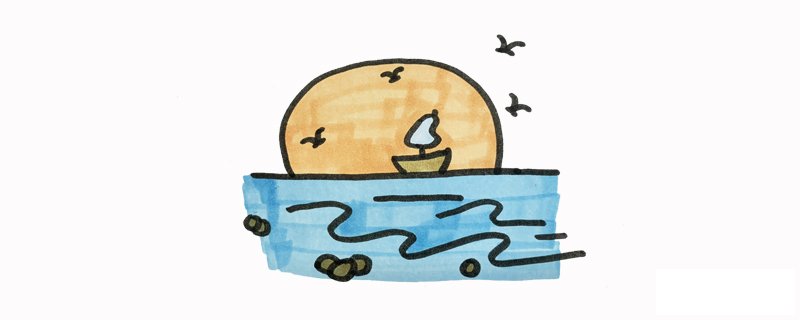 日落怎么画