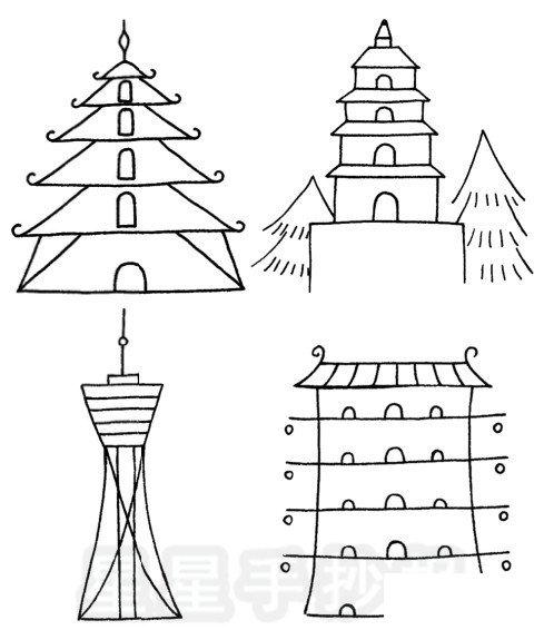 塔简笔画简单画法