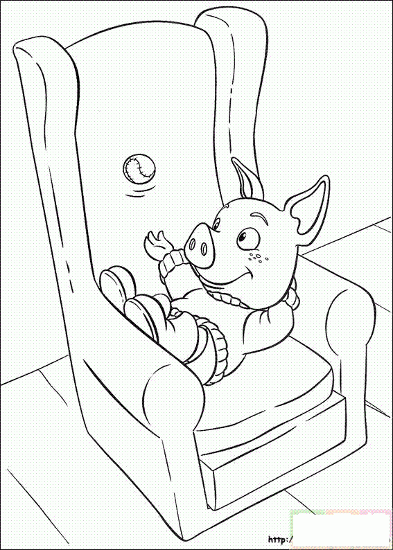 小猪躺在椅子上简笔画