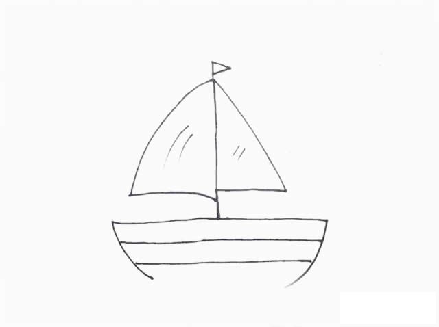 用数字1画帆船简笔画步骤图解