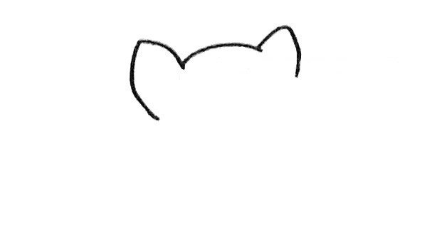 龙猫简笔画步骤1