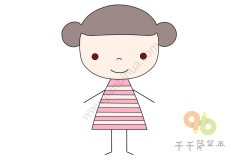 丸子头小女孩简笔画