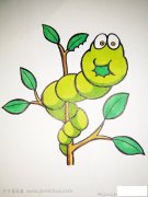 一条小青虫简笔画