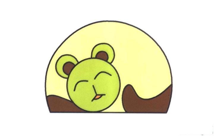彩色简笔画懒猫的图片教程