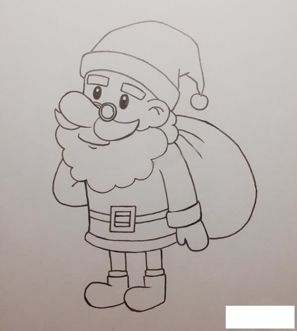 圣诞老人简笔画的画法步骤教程