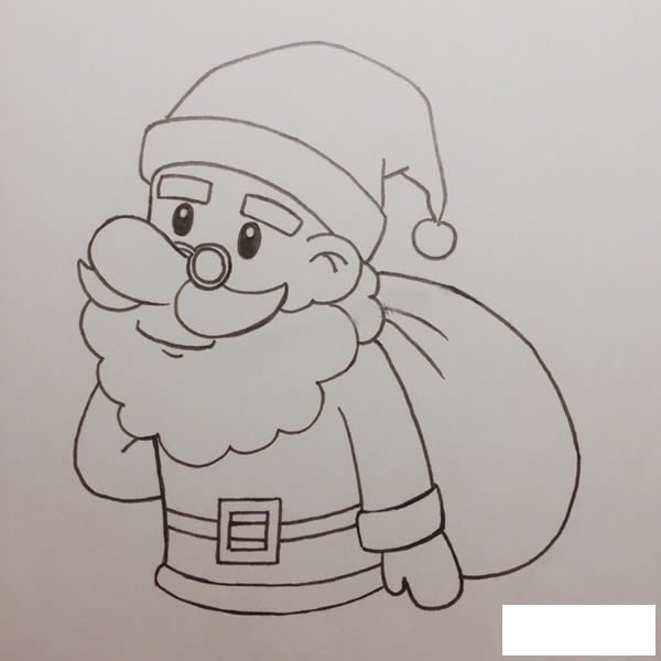 圣诞老人简笔画的画法步骤教程