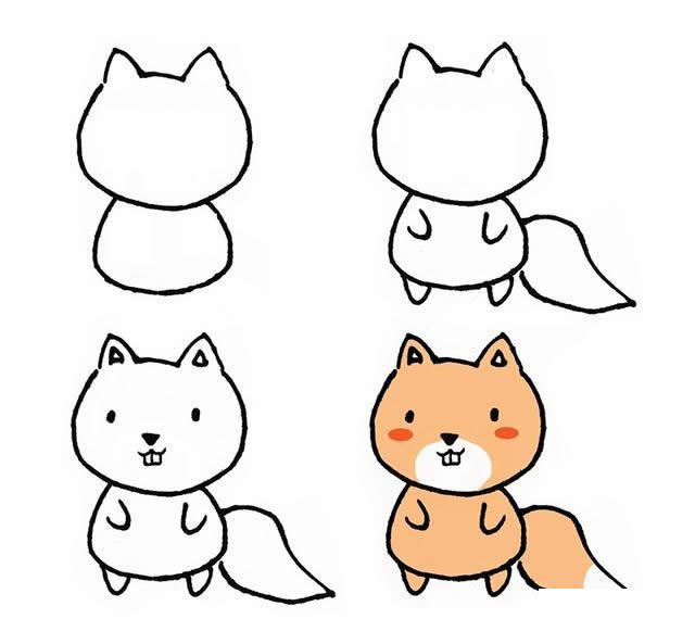 可爱的小松鼠简笔画