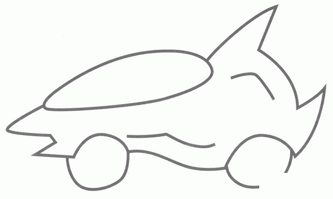 赛车简笔画