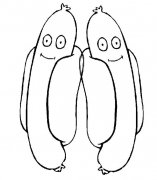 卡通热狗食物简笔画步骤图片大全