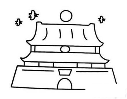 天安门简笔画画法