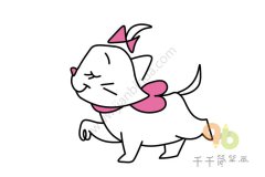 猫儿历险记 慢悠悠的玛丽猫简笔画