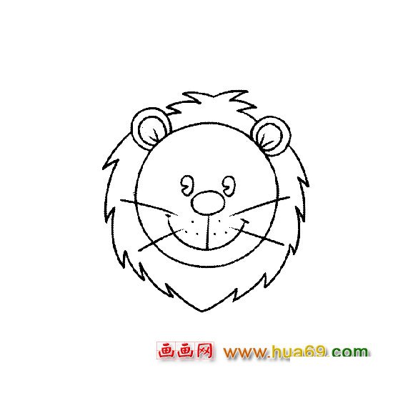 动物简笔画：狮子头像