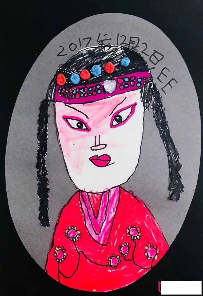 好看的儿童画作品，生旦与花旦