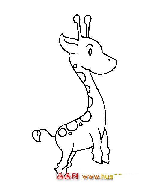 跳跃的长颈鹿（简笔画）
