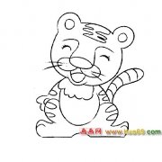 活泼的小老虎│动物简笔画6