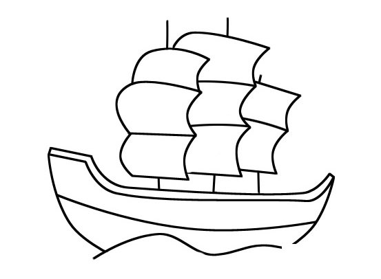 帆船简笔画图片