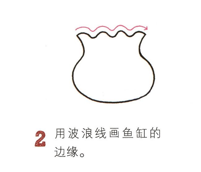 鱼缸简笔画彩色图片