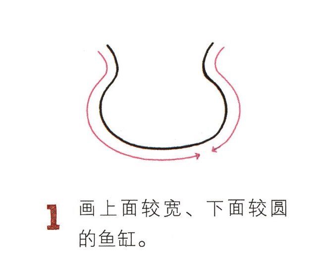 鱼缸简笔画彩色图片
