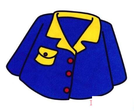 幼儿园蓝色服简笔画 涂色上怎么画简单