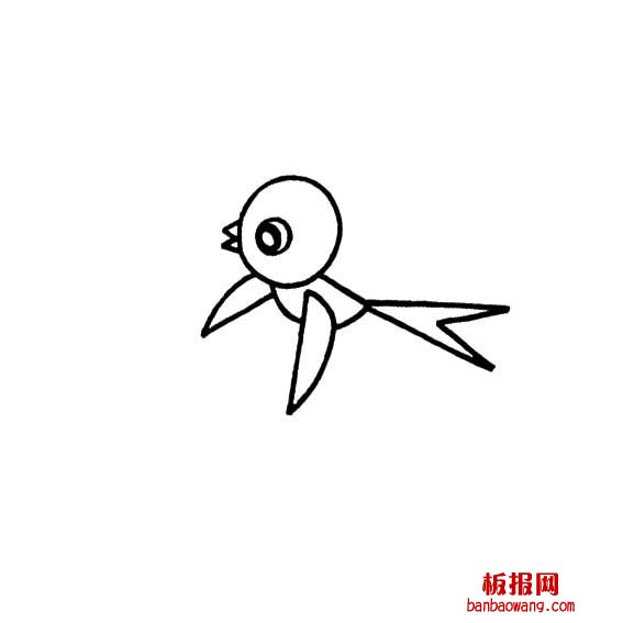 燕子的卡通画法