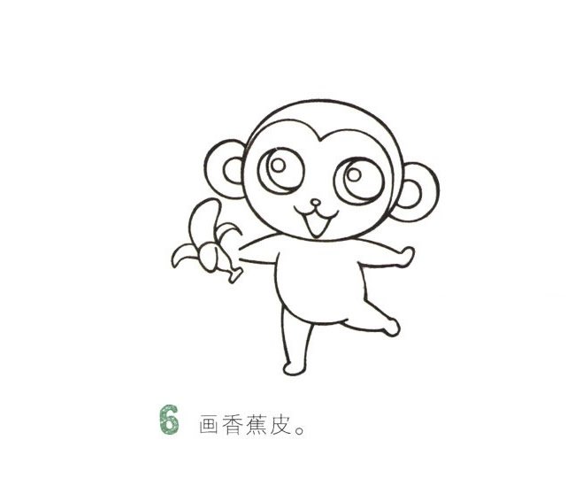 猴子简笔画彩色图片