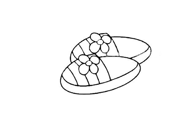 儿童学画粉色拖鞋简笔画步骤教程