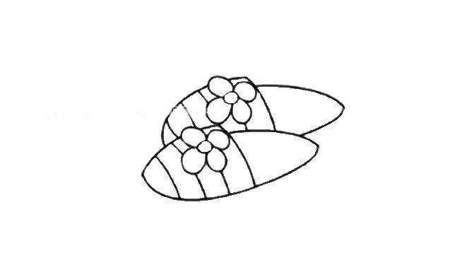 儿童学画粉色拖鞋简笔画步骤教程