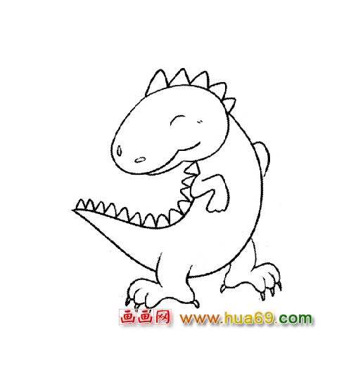 高兴的恐龙│简笔画3
