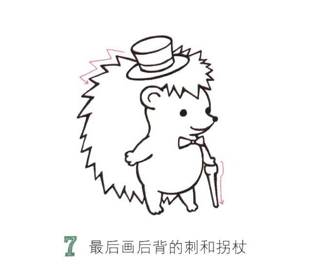 卡通刺猬简笔画图片