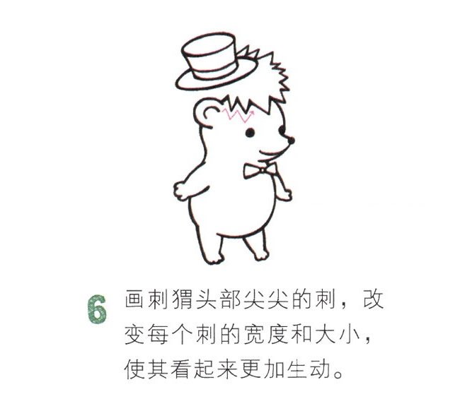 卡通刺猬简笔画图片