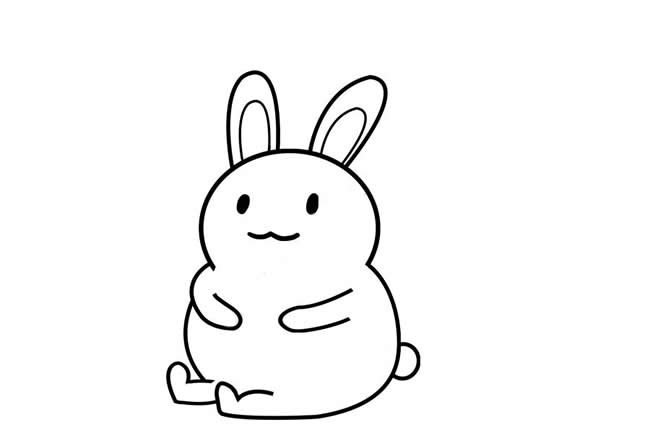 小兔子背着胡萝卜简笔画