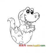 简笔画：蛋壳出来的小恐龙1