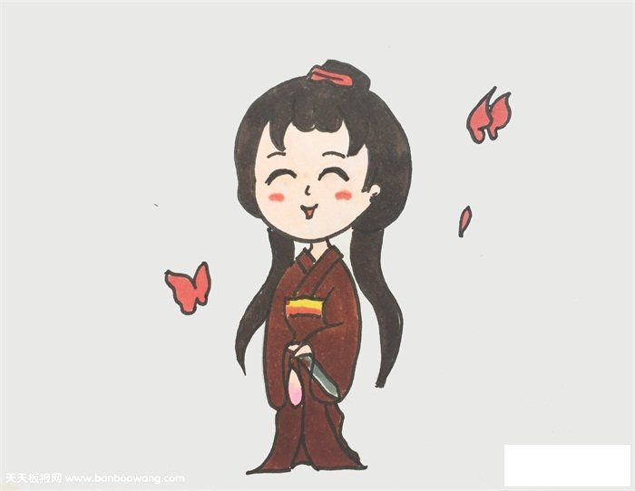 怎么画红蝶简单又漂亮