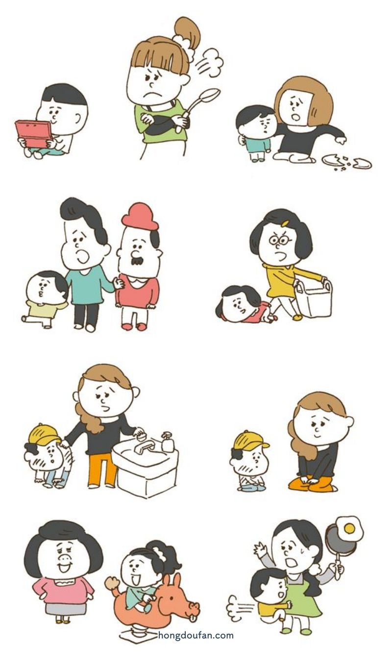 妈妈和小朋友的日常 简笔画大全 简笔画 第1张