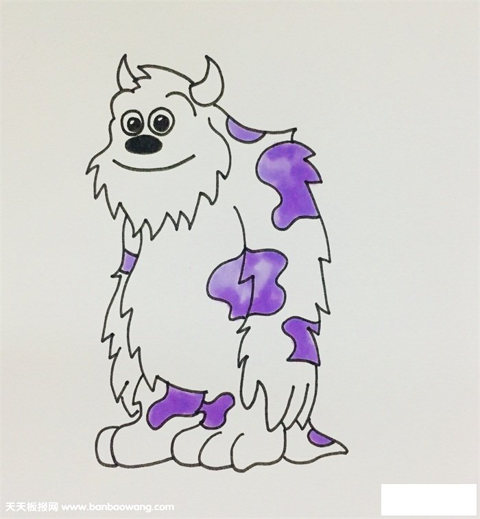 毛怪简笔画教程