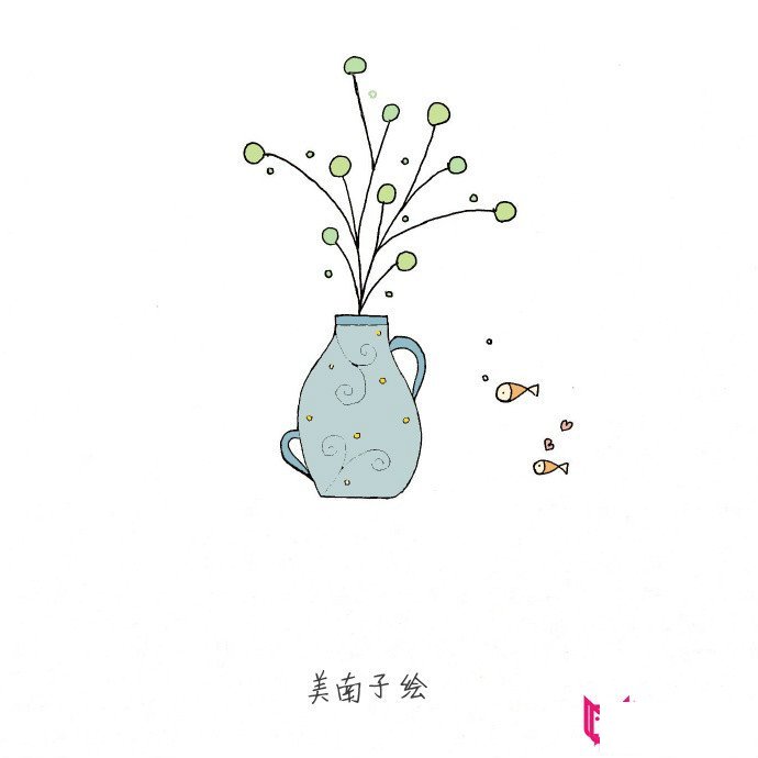 唯美小清新简笔画大全，可爱的植物盆栽简笔画