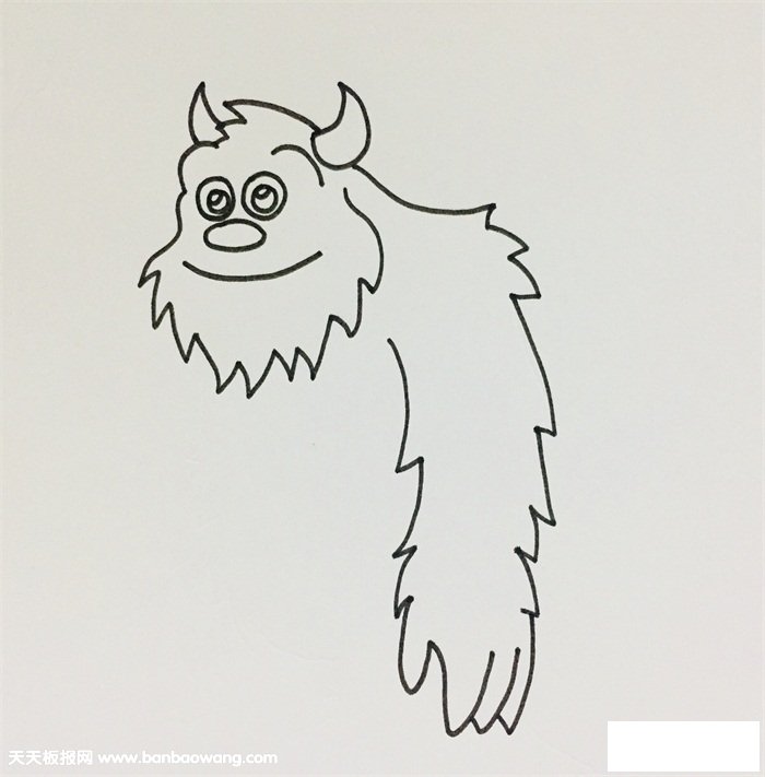 毛怪简笔画教程