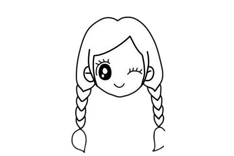 女孩发型简笔画图片