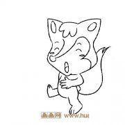 一只可爱的小狐狸简笔画3