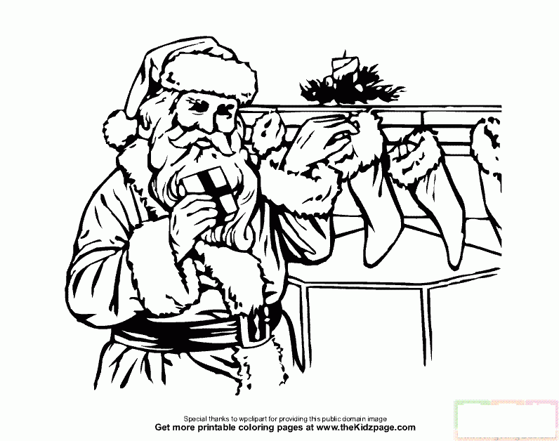 圣诞老人选礼物简笔画