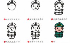 解放军人物简笔画步骤图片大全