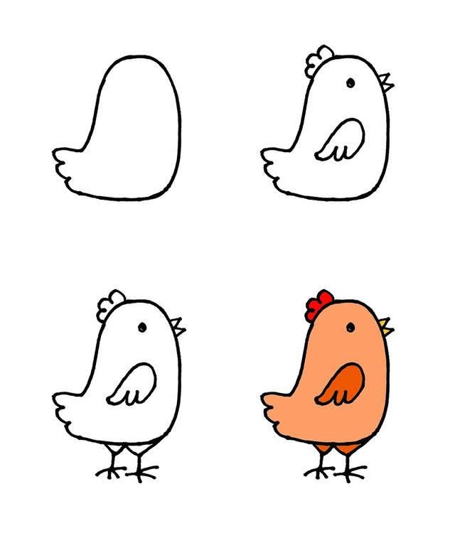 小鸡简笔画
